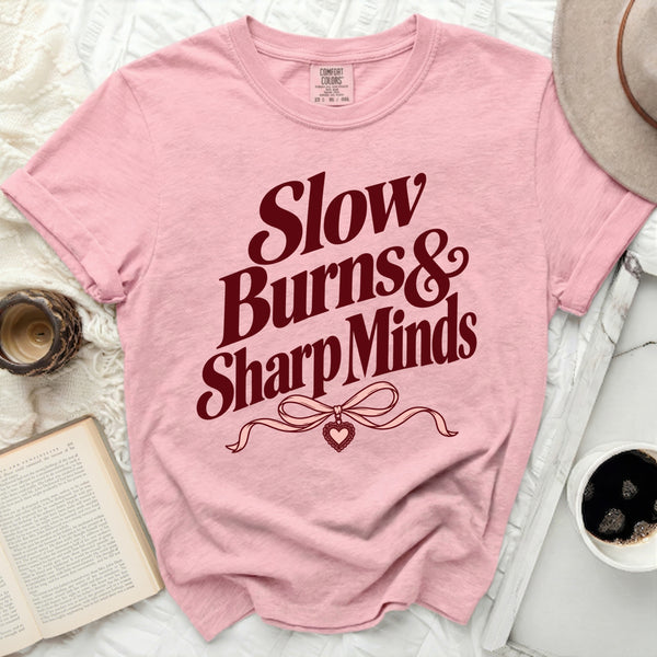 Slow Burns Sharp Minds Tee in Blossom
