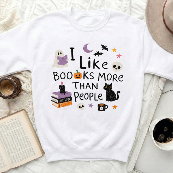 Literary Haunts & Solitude Sweatshirt in White