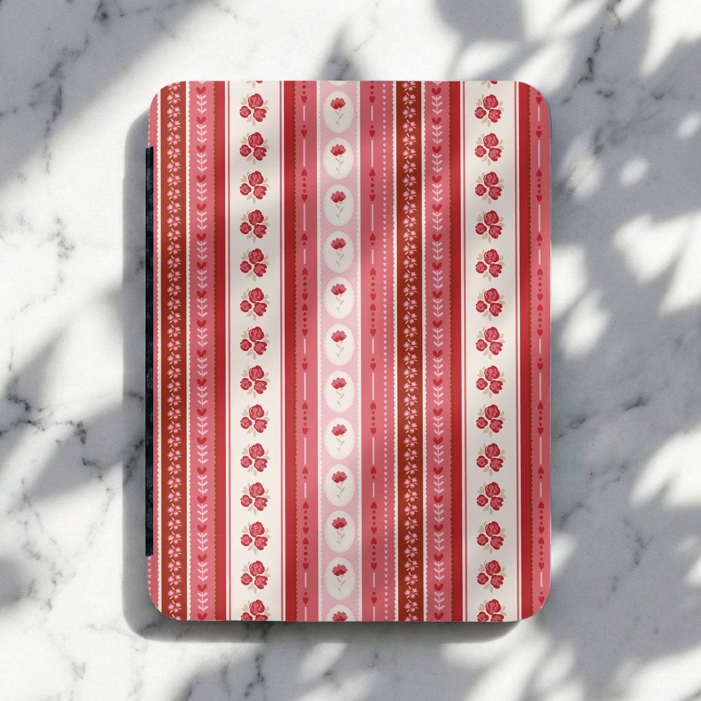 Vintage Red and Pink Floral Stripe Pattern product