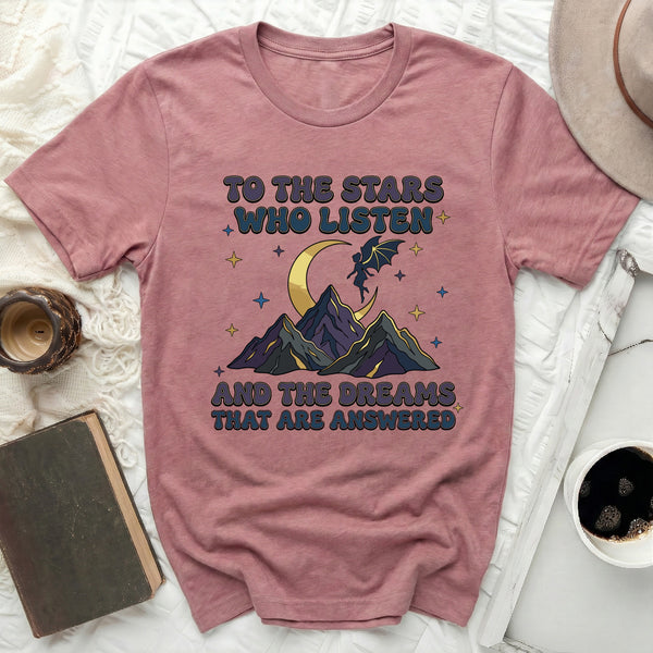 Starlit Illyrian Flight Tee in Heather Mauve