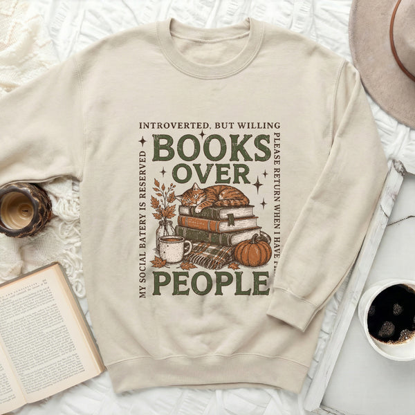 Books Over People Sweatshirt in Sand