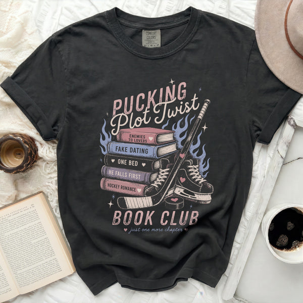 Pucking Plot Twist Book Club Tee in Black