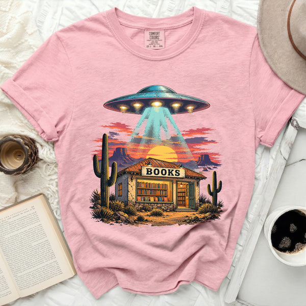 Desert UFO Bookstore Tee in Blossom