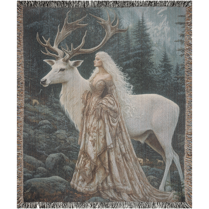 🌿 Throne of Glass Woven Tapestry Blanket | Elena Galathynius Havilliard 🦌