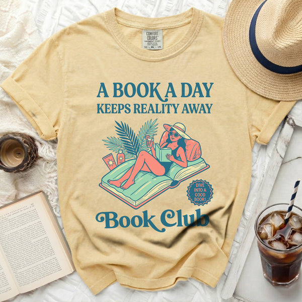 Reality Away Book Club Tee in Butter