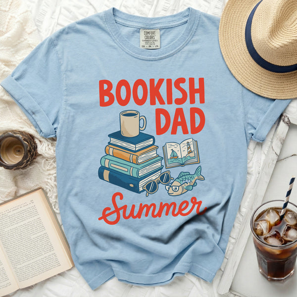 Bookish Dad Summer Tee in Chambray