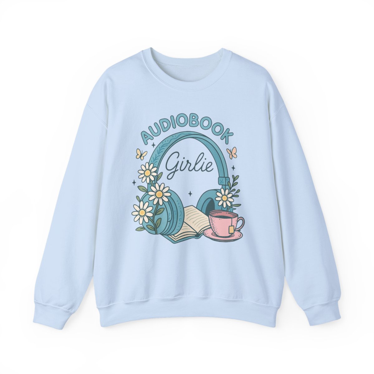 Audiobook Girlie Cozy Sweatshirt Design Fun Apparel