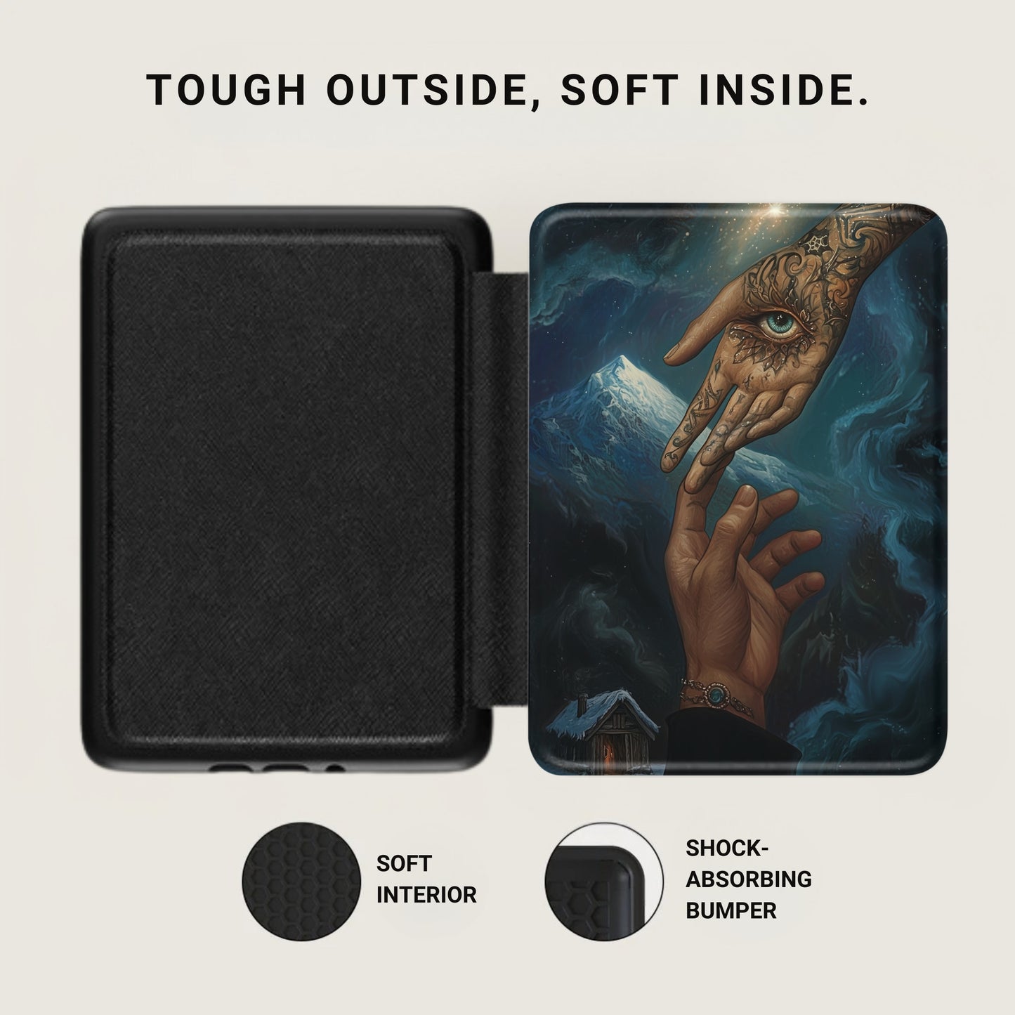 Reaching Hands Mountain Art Tough Outside Soft Inside Product Type