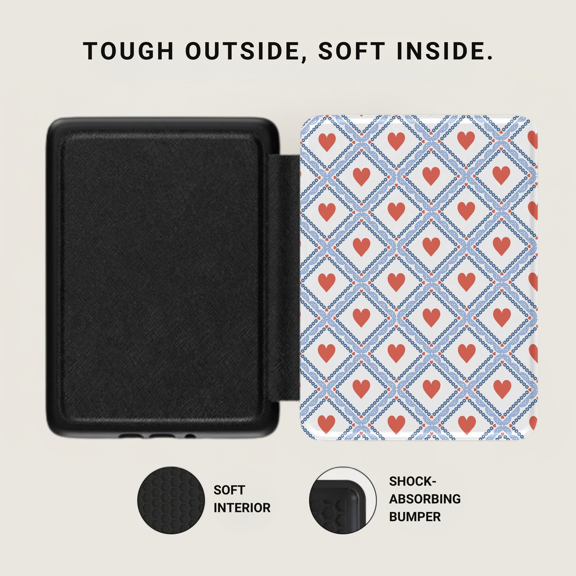 Tough Outside Soft Inside Heart Pattern Phone Case