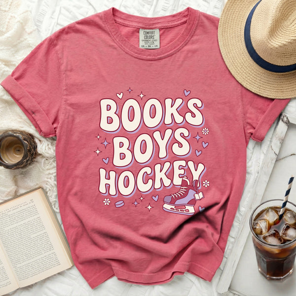 Books Boys Hockey Tee in Crunchberry