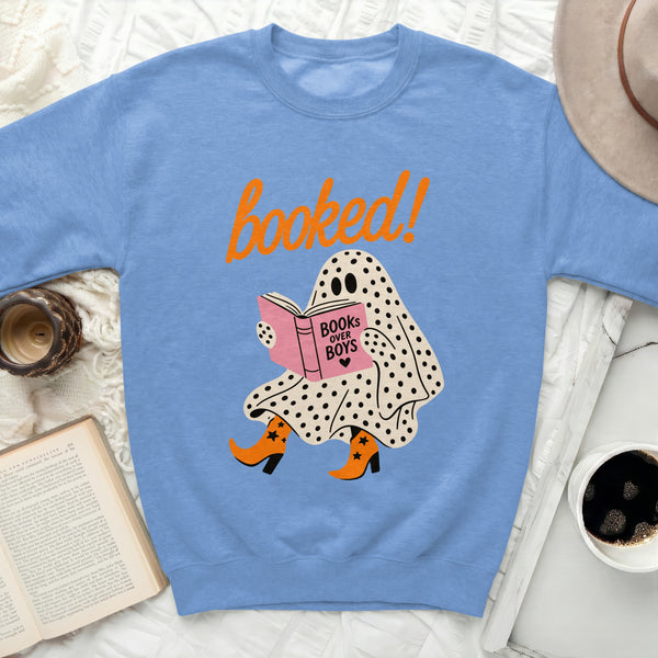 Booked Ghost Sweatshirt in Carolina Blue