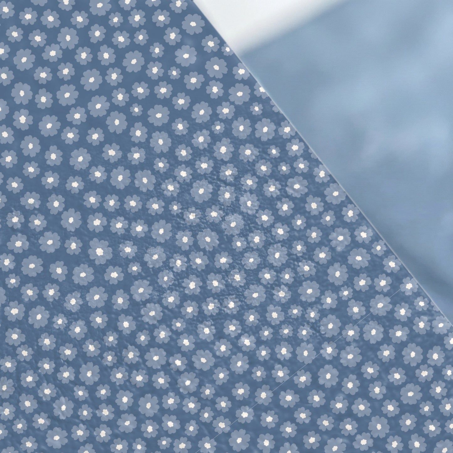 Floral Pattern Blue and White Wrapping Paper Sheet