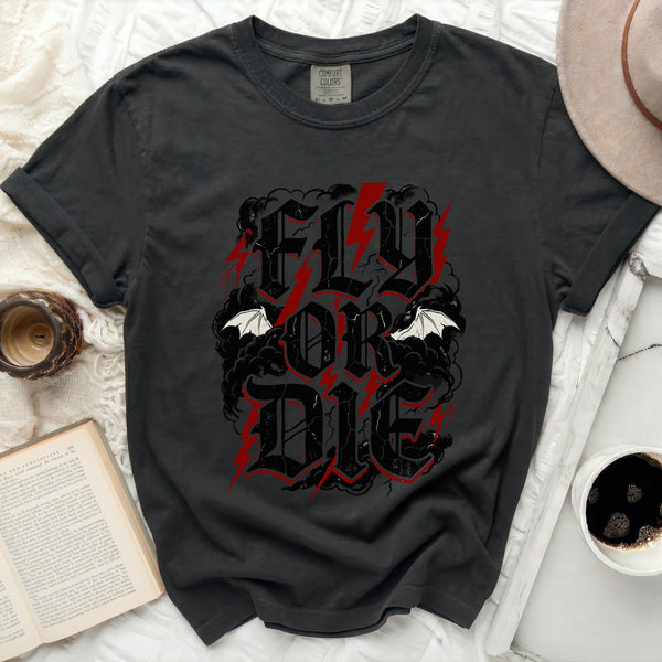 Fourth Wing Fly or Die Tee in Black