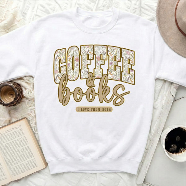COFFEE & books Sweatshirt in White