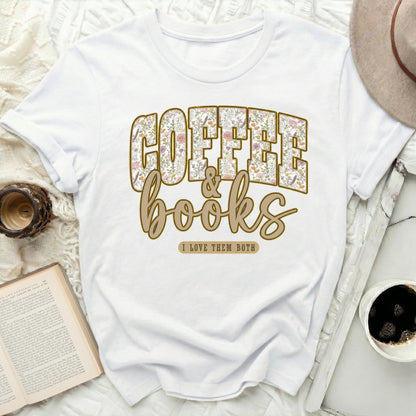 Coffee and Books I Love Them Both Graphic Tee