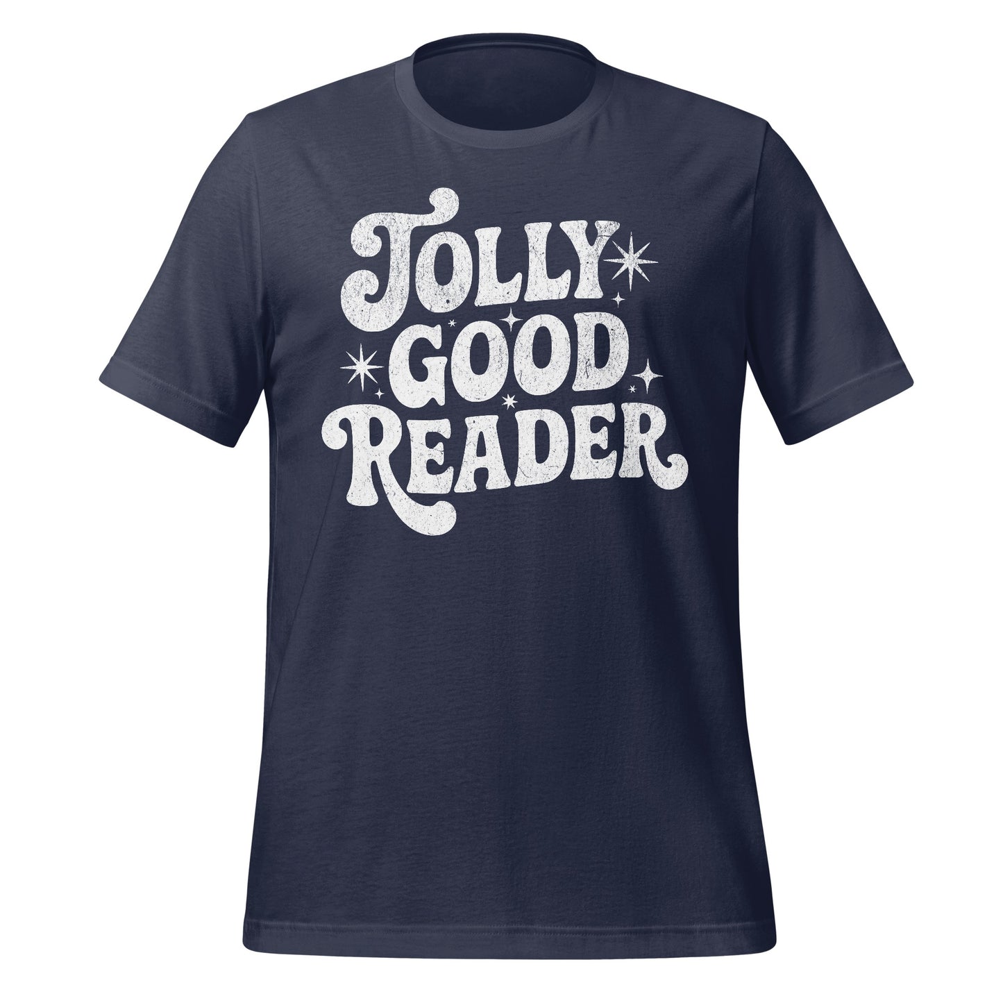 Jolly Good Reader Typography Shirt for Book Lovers