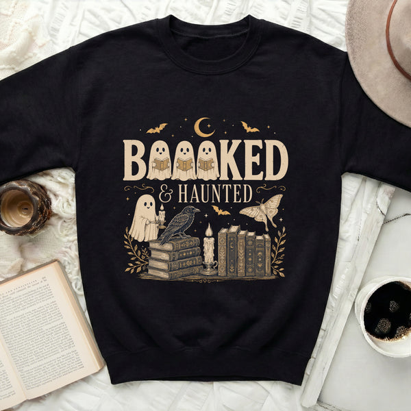 Booked & Haunted Sweatshirt in Black