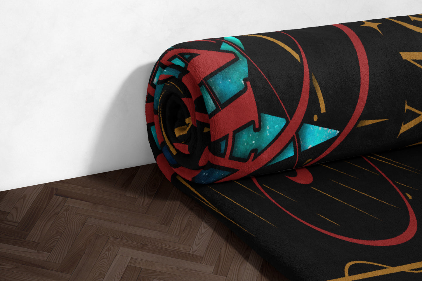 Colorful Geometric Patterned Rolled Rug product