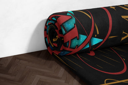 Colorful Geometric Patterned Rolled Rug product