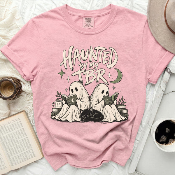 Haunted TBR Book Tee in Blossom