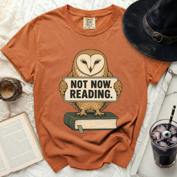 Not Now Reading Tee in Yam