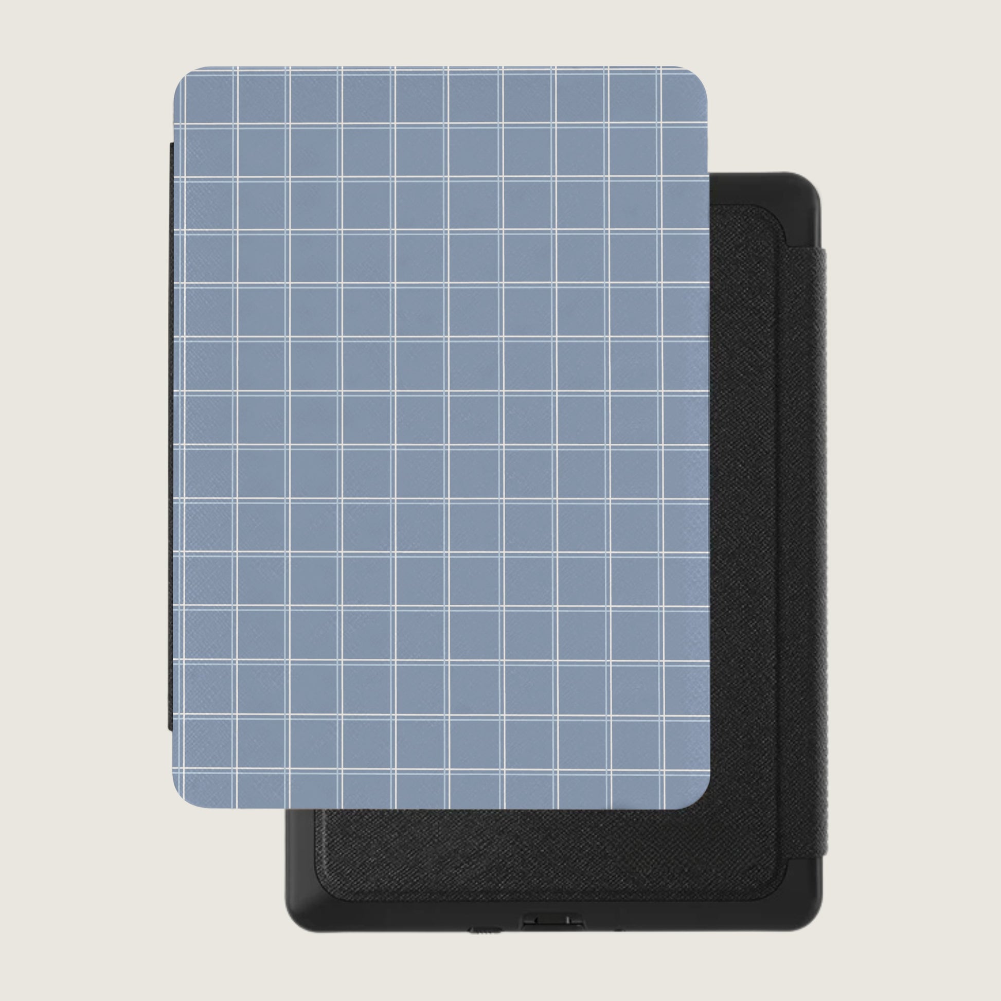 Blue Grid Pattern E-Reader Case with Magnetic Closure