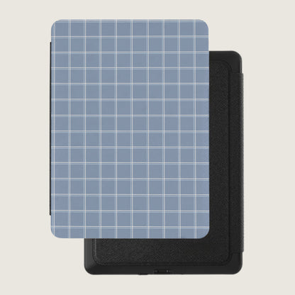 Blue Grid Pattern E-Reader Case with Magnetic Closure