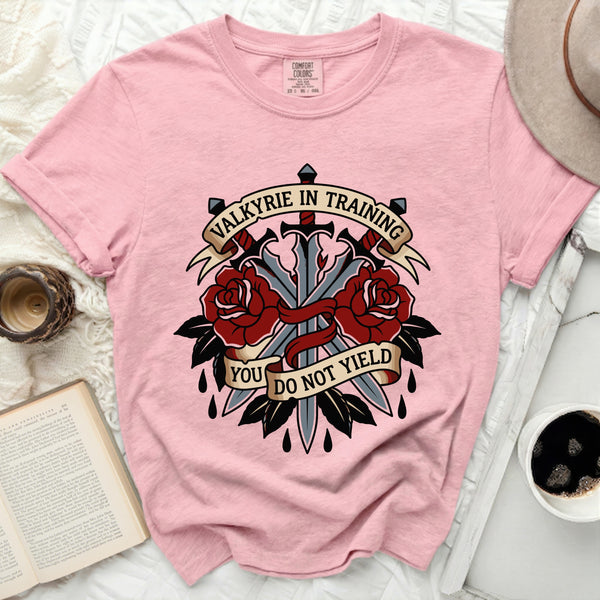 Valkyrie in Training Tattoo Style Tee in Blossom