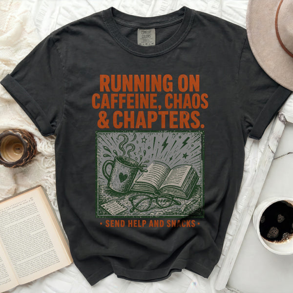 Running on Chapters Tee in Black