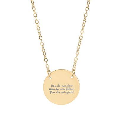 Inspirational Quote Circle Pendant Necklace