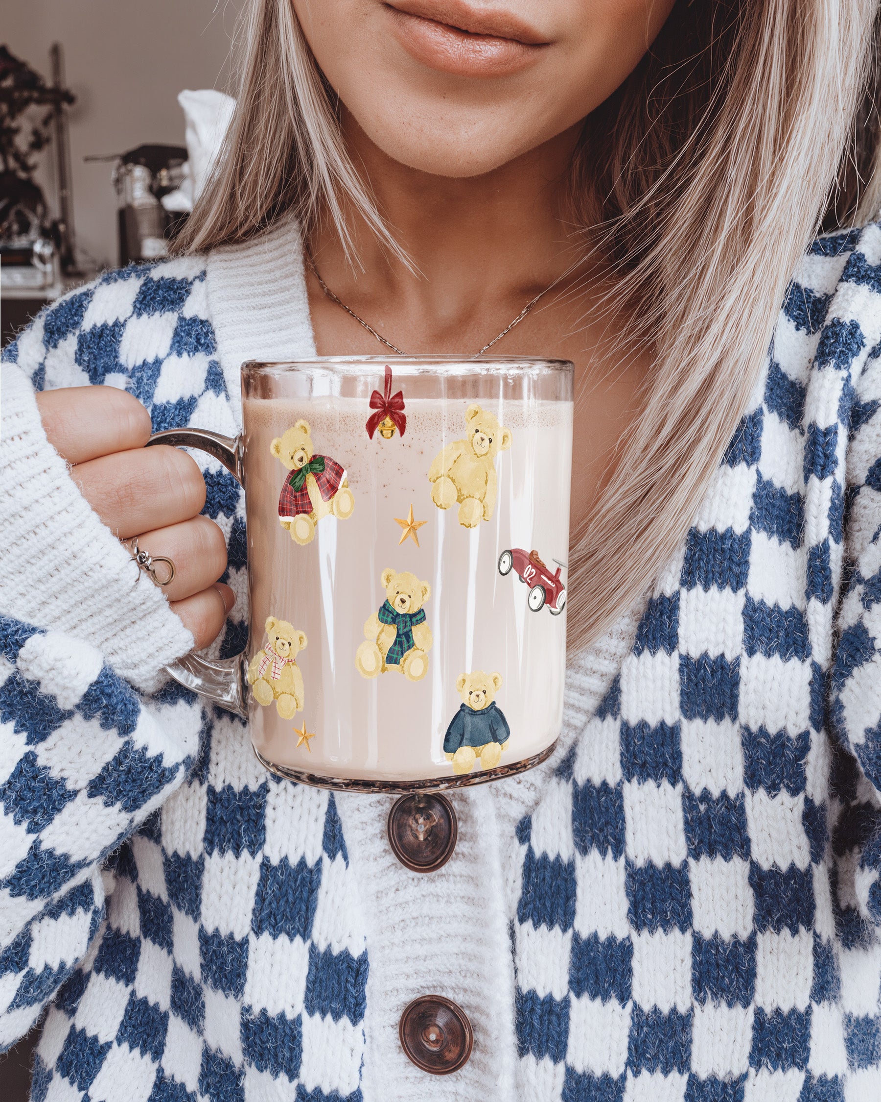 Cute Teddy Bear Print Coffee Mug for Cozy Mornings