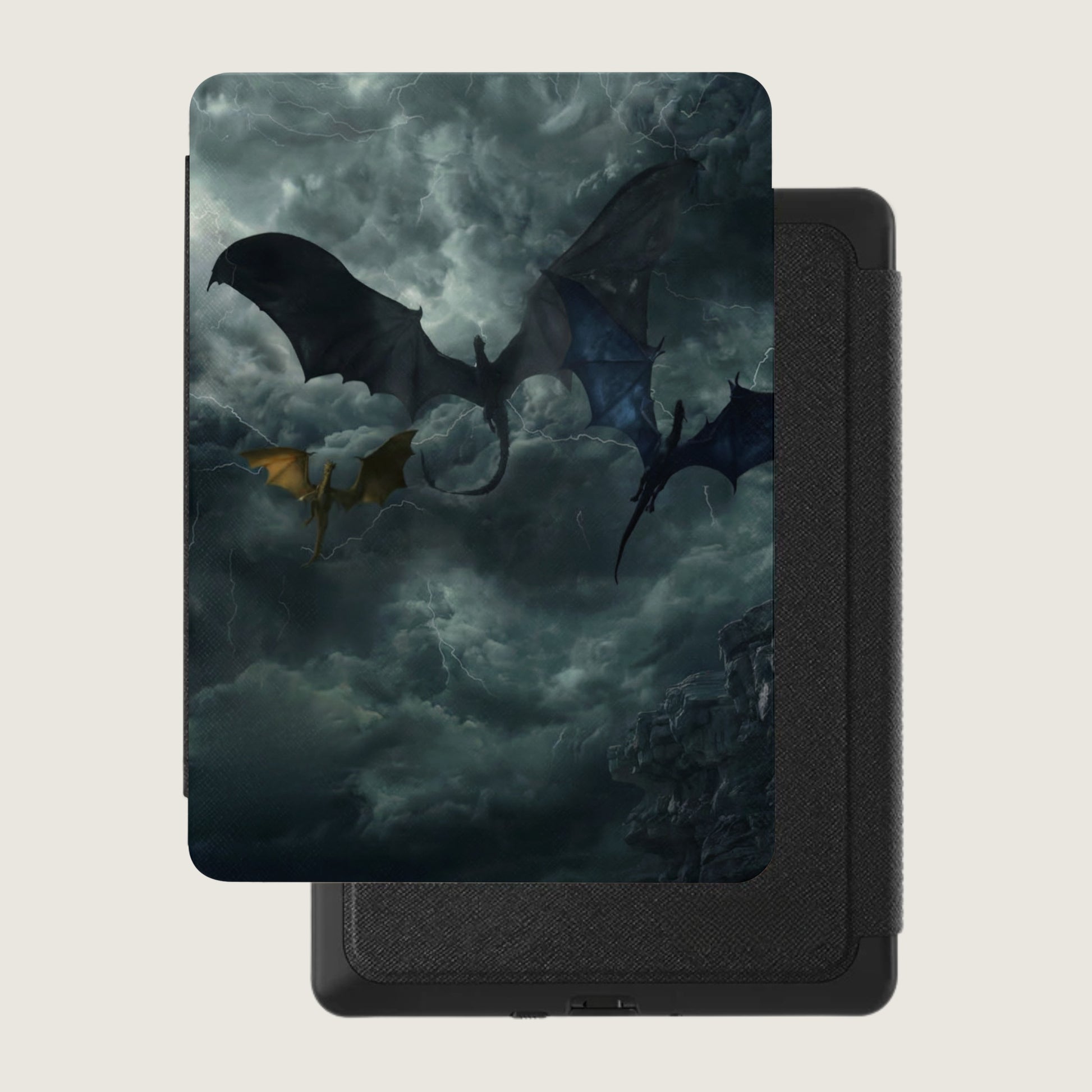 Flying Dragons Stormy Sky Lightning Cliffs product type