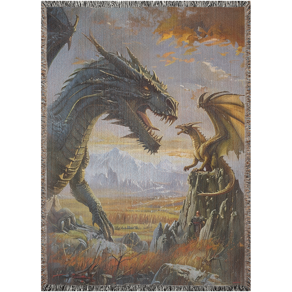 🐉 Fourth Wing Dragon Woven Tapestry Blanket 🐲