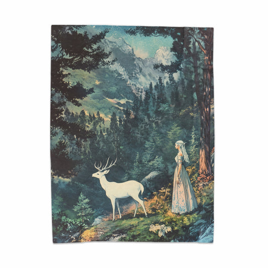 Enchanting Forest Scene with Deer Wall Tapestry