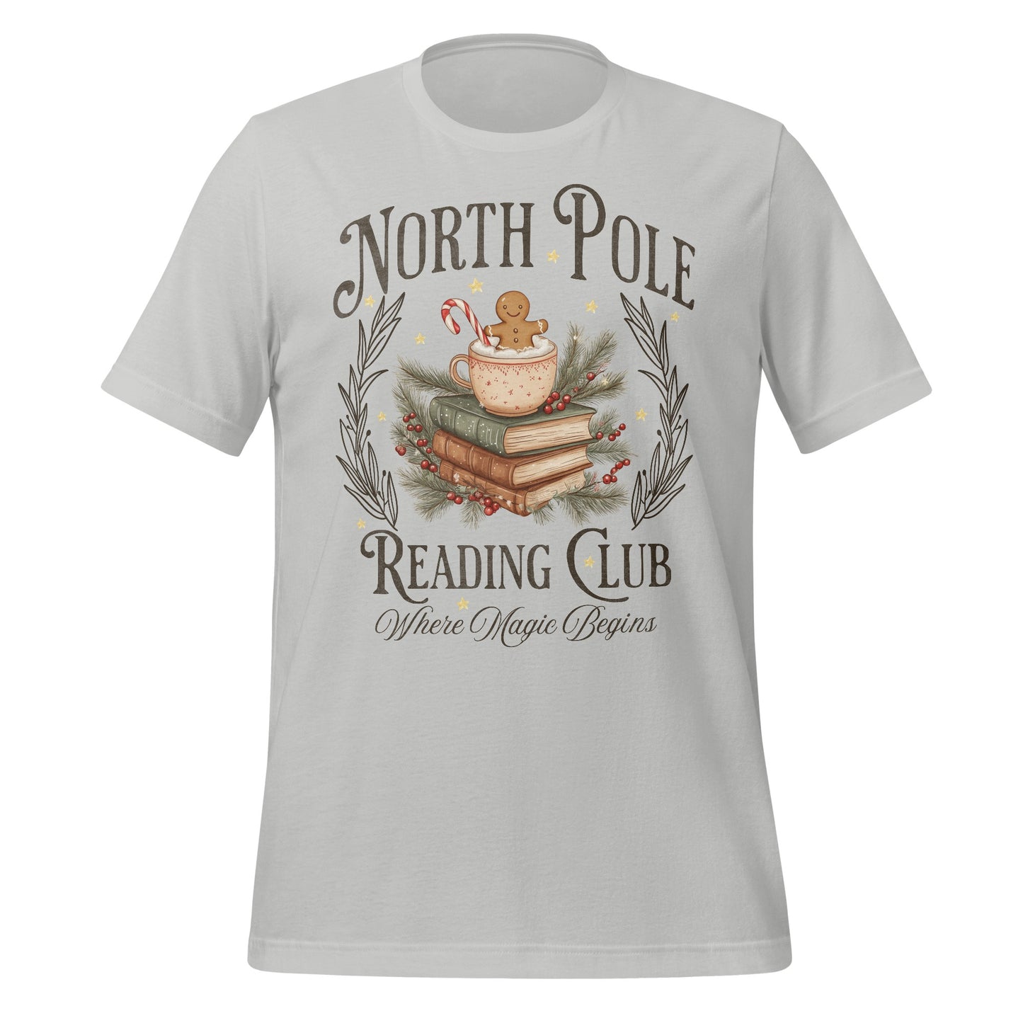 North Pole Reading Club Festive Holiday T-shirt