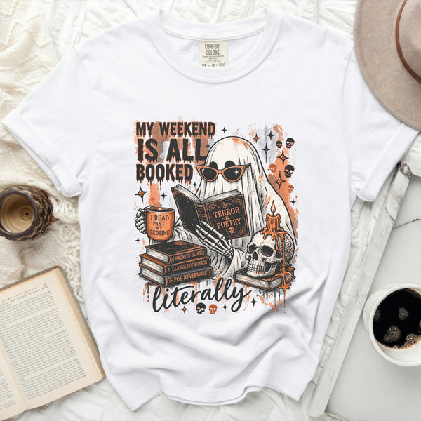 Spooky Reader Ghost Tee in White