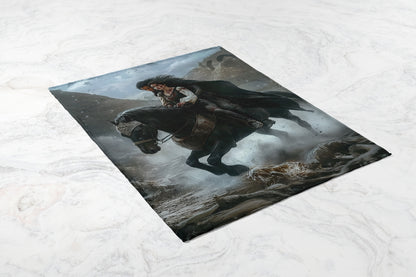 Pirate on Horseback in Stormy Weather Print