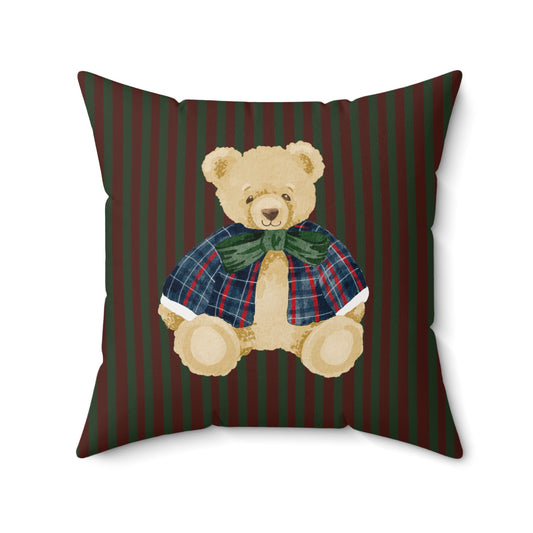 Festive Teddy Bear Decorative Cushion for Home Decor