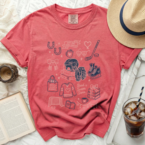 Swoon Score Hockey Tee in Watermelon