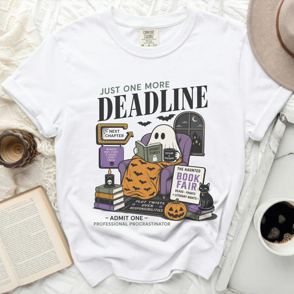 Just One More Deadline Tee in White