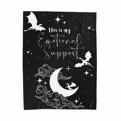 Emotional Support Moon and Bats Design Blanket