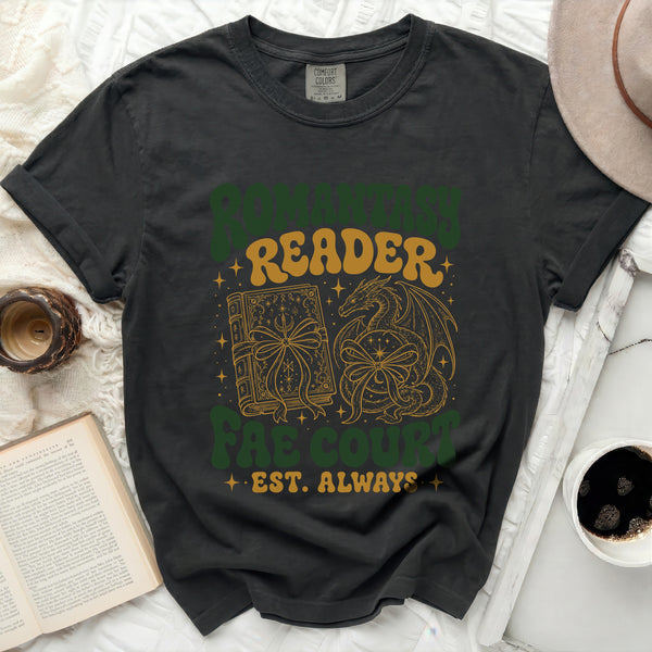 Romantasy Reader Fae Court Tee in Black