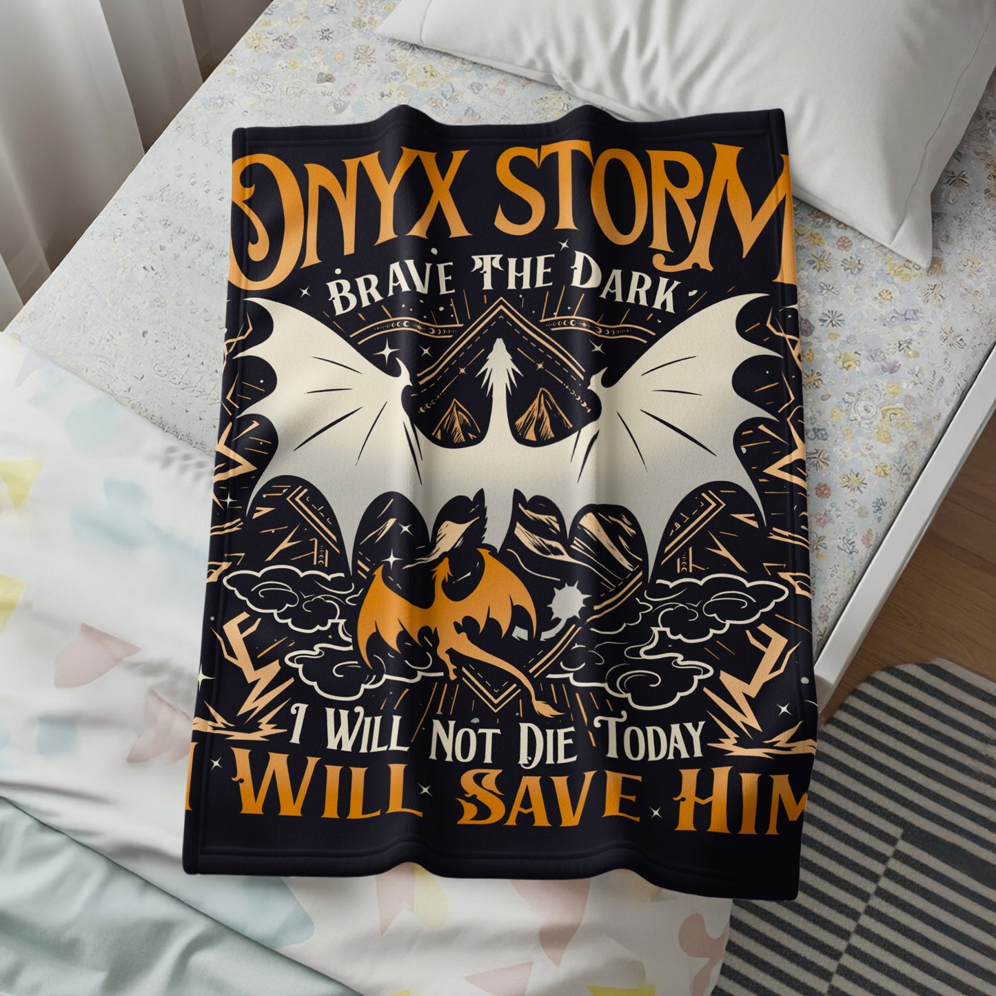Onyx Storm Brave the Dark Will Save Him Blanket