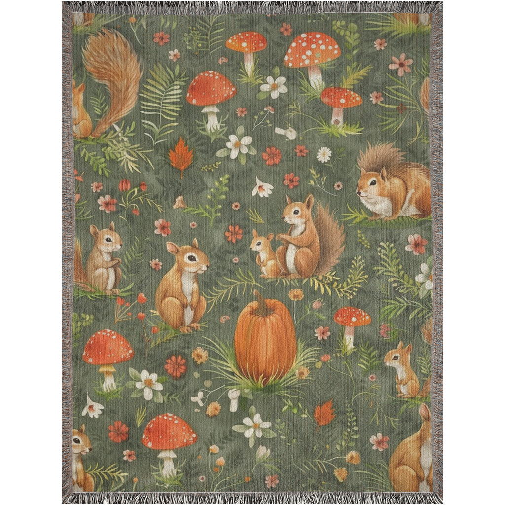 🍂 Woodland Creatures Throw Blanket