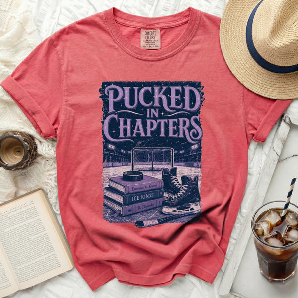 Pucked In Chapters Hockey Tee in Watermelon
