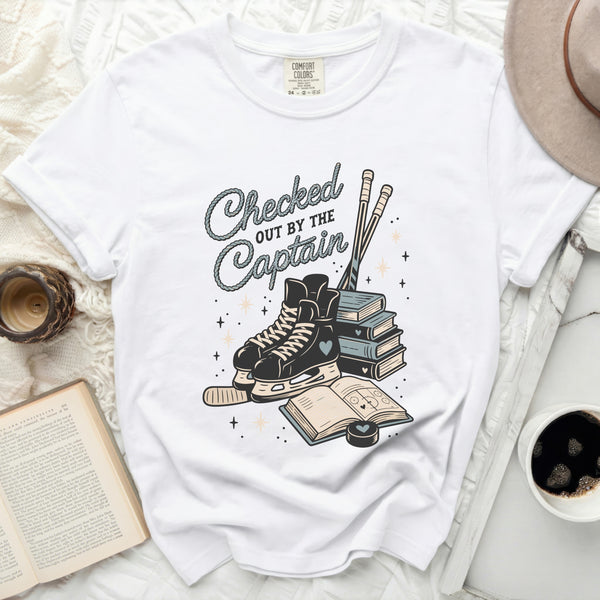 Captain's Checkmate Hockey Fan Tee in White