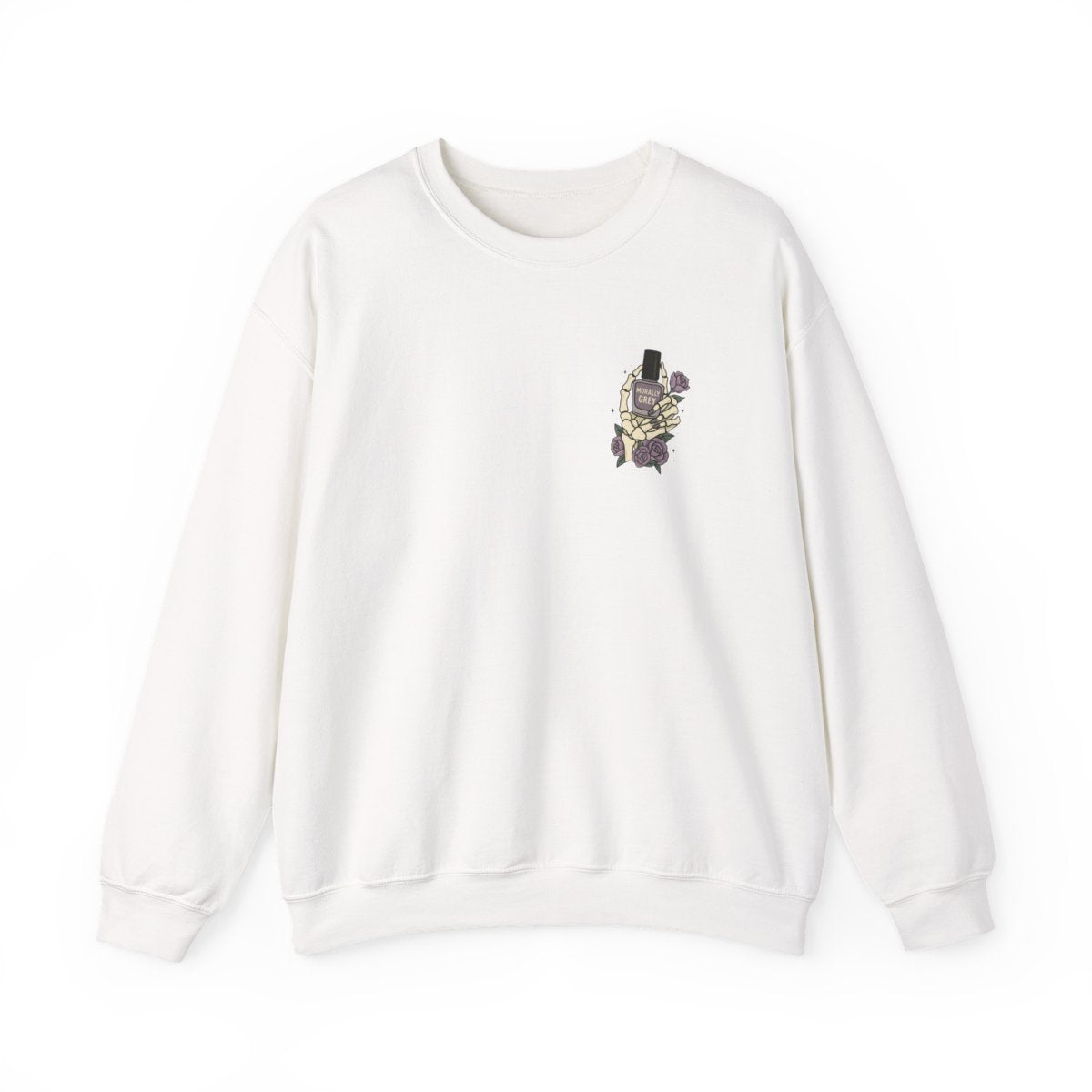 Unique Graphic Design on White Sweatshirt