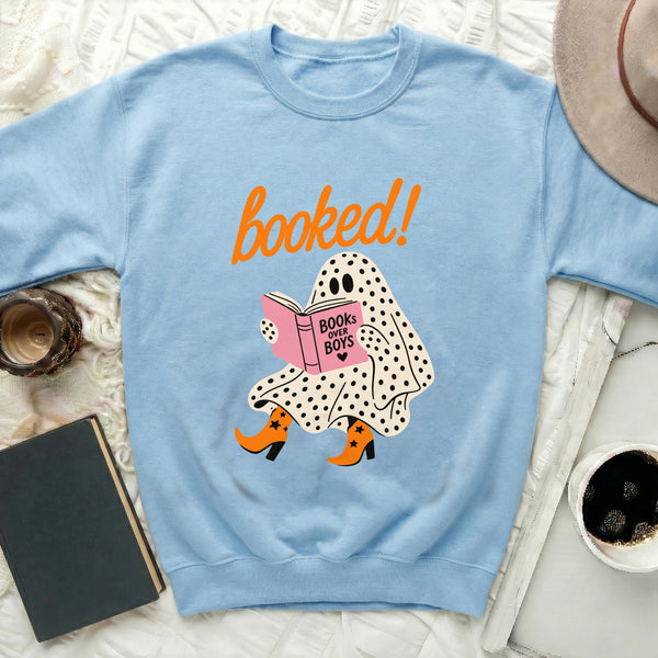 Booked Ghost Sweatshirt in Light Blue