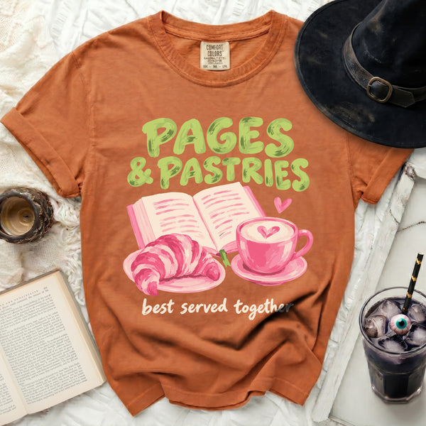 Pages & Pastries Tee in Yam