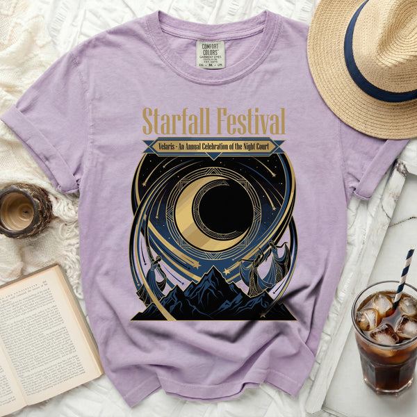 Starfall Velaris Night Court Grandeur Tee in Orchid